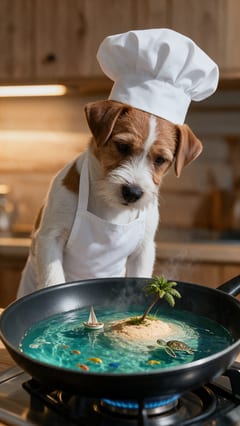 The pan full of sea