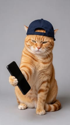The cat in the cap