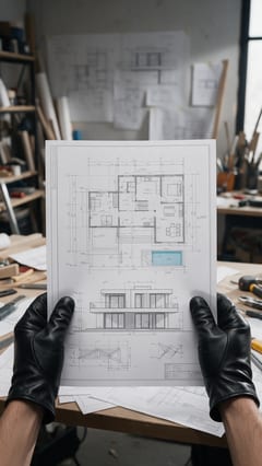 First Frame: Hands with Blueprint