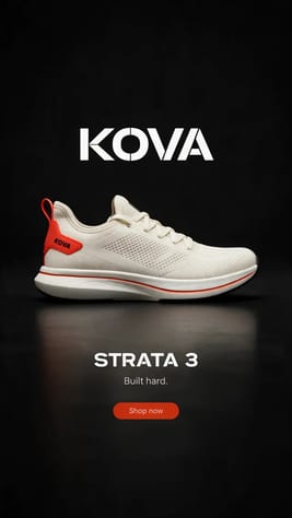 Vertical end card with the shoe and a Shop now button