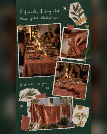 Scrapbook ad: a dinner party page with a candlelit table