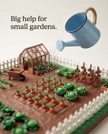 Clay diorama ad: a tiny clay allotment garden