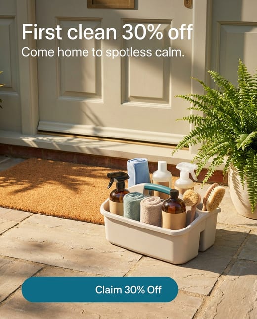 Offer ad: 30% off a first home clean with a cleaning caddy