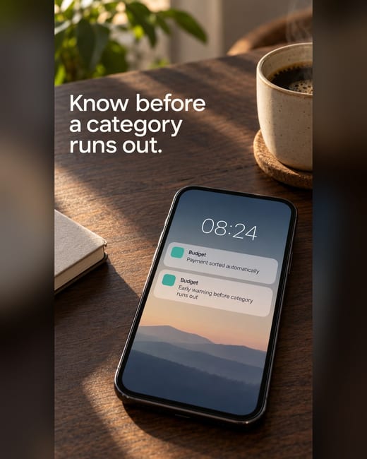 Notification ad: budget alerts on a phone lock screen