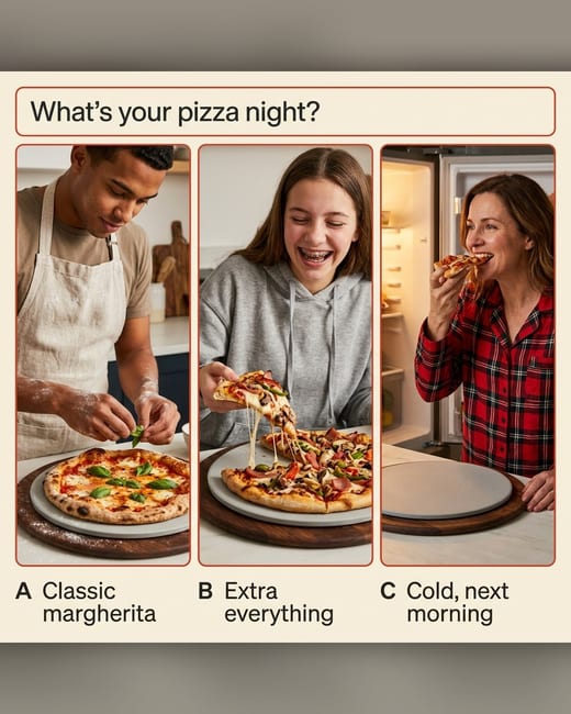 Quiz ad: what is your pizza night, A, B or C