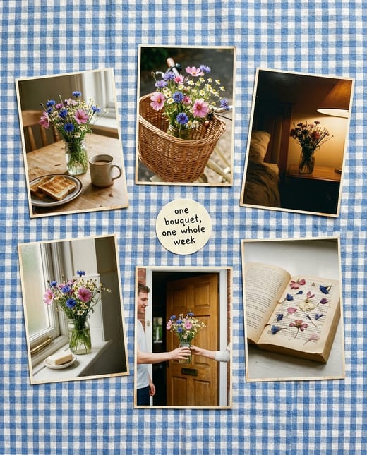 Photo dump ad: six snapshots of a week with wildflowers