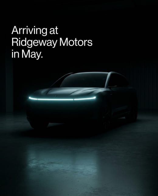 Coming soon teaser: an electric SUV's glowing light bar