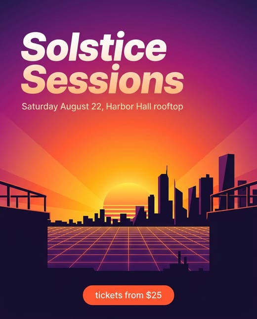 Event poster for a rooftop house music night
