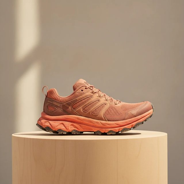 The trail shoe on the plinth