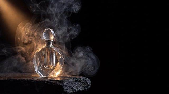 The flacon in smoke