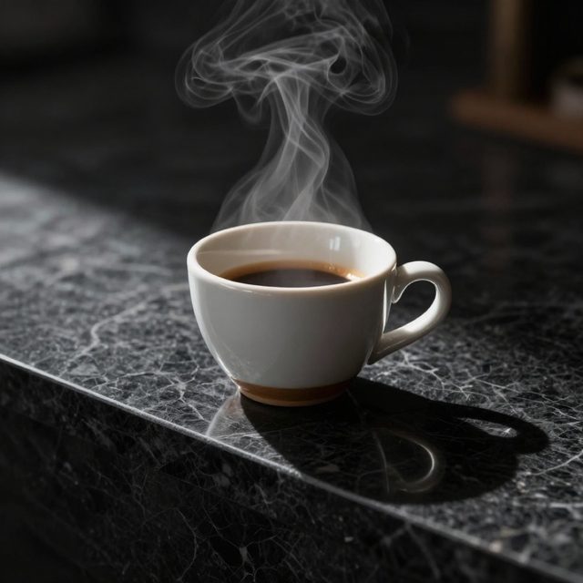 Espresso on black marble