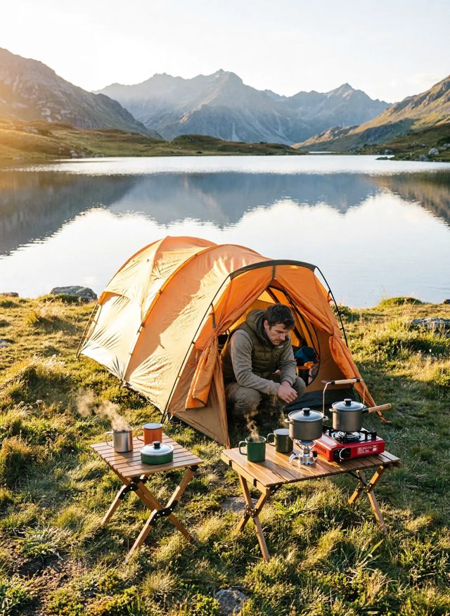 Tent by the lake