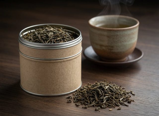 Tea tin and cup