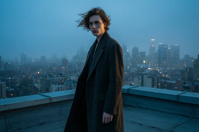 Rooftop, city fog