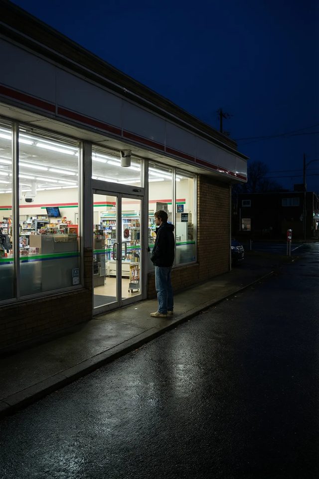Storefront, blue hour