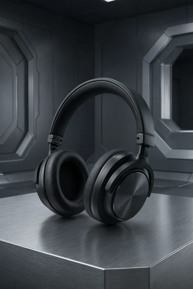 Headphones, soft light