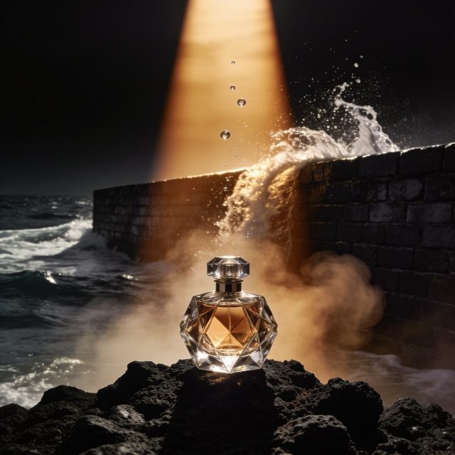 Flacon against the sea