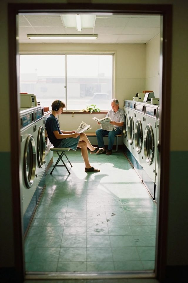 Laundromat through the doorway