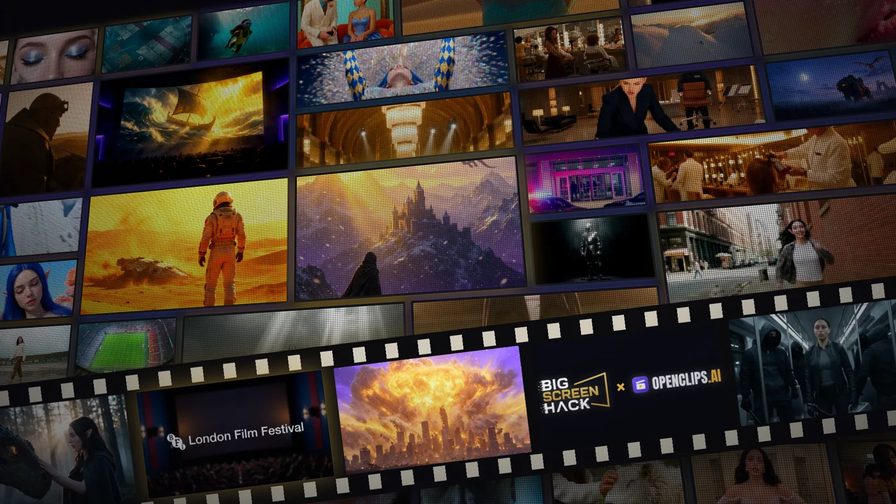 Big Screen Hack x OpenClips: a film strip of AI-made scenes for The Big Sell, London Film Festival week