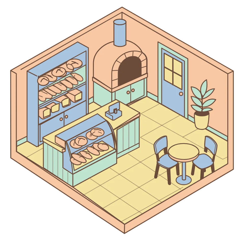 Tiny bakery, isometric