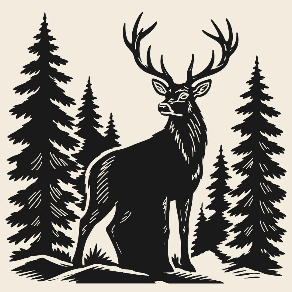 Stag in the pines
