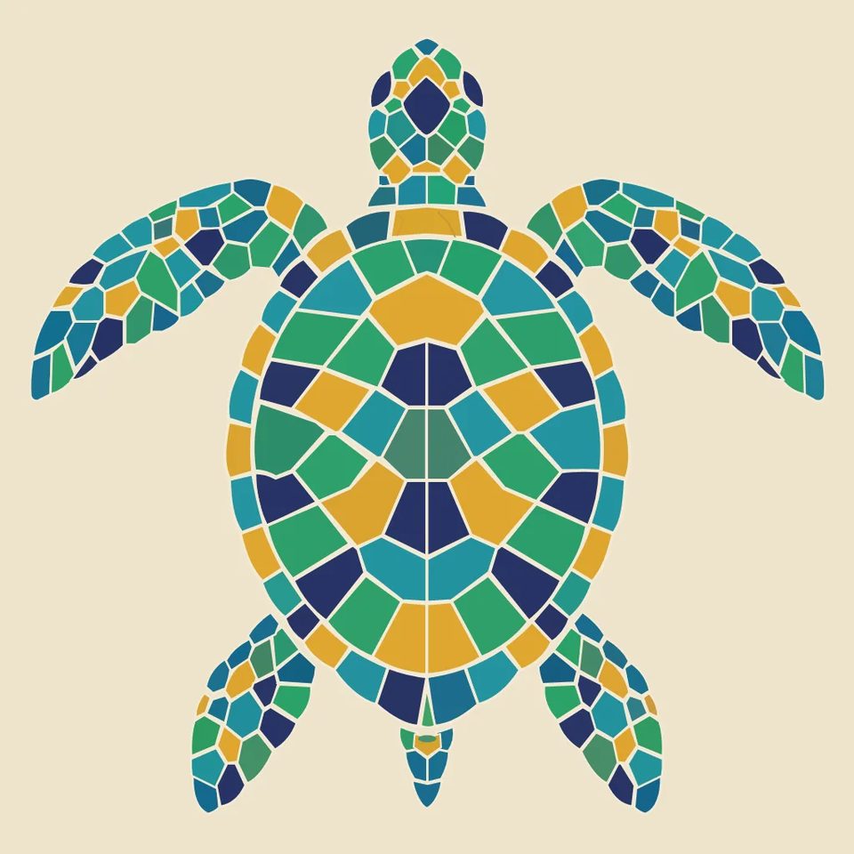 Sea turtle, mosaic