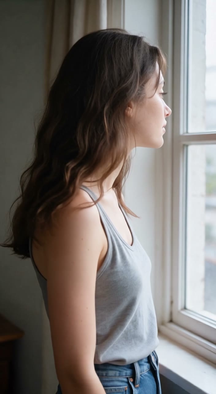 Turning to the window