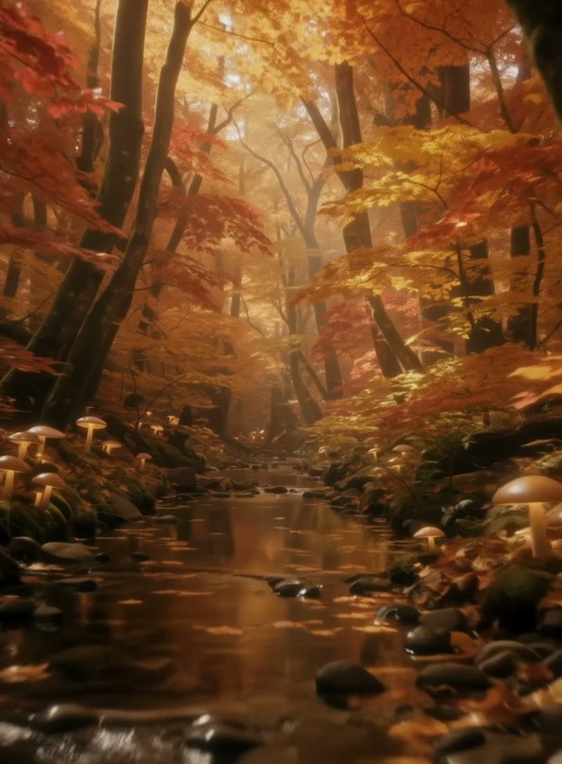 A stag in the autumn wood