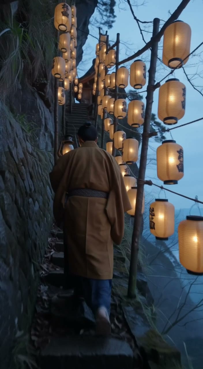 Lantern steps to the shrine