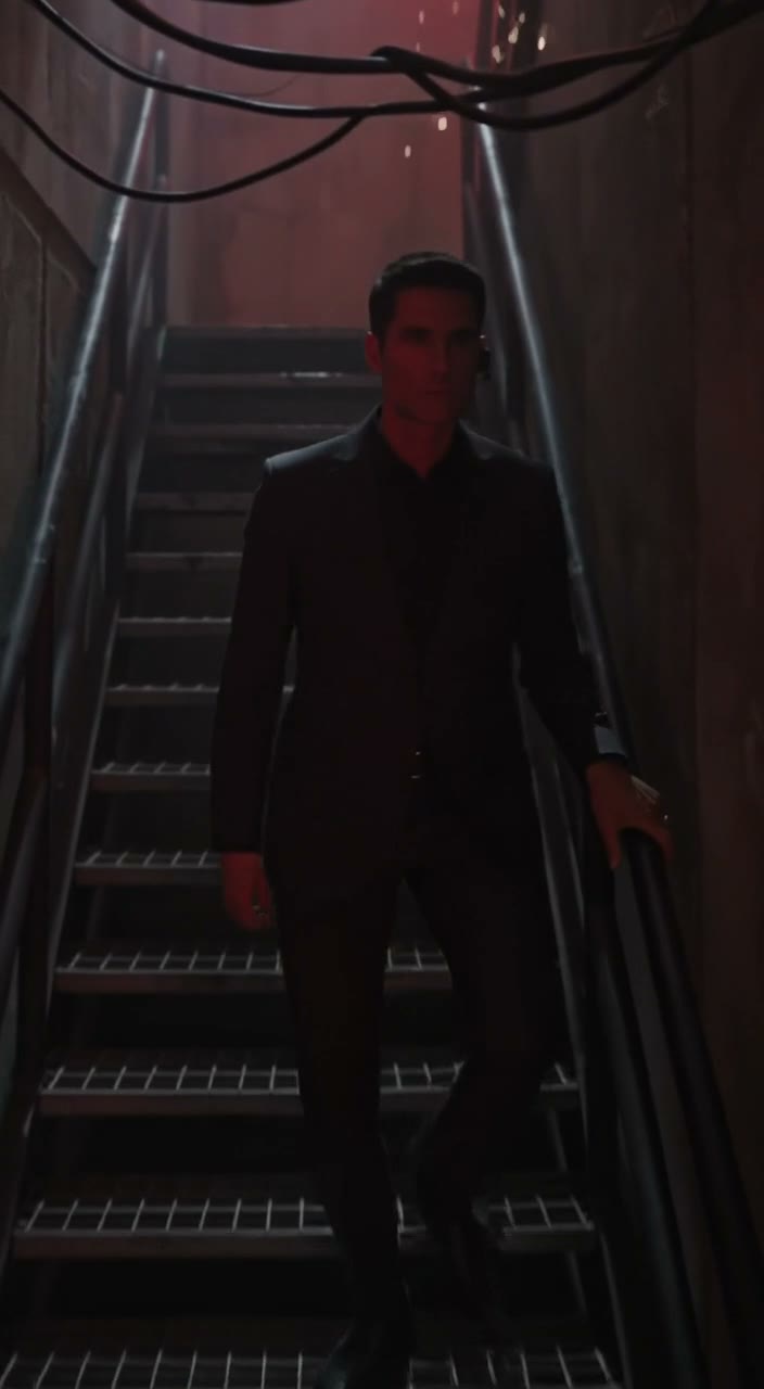 Down into the red corridor