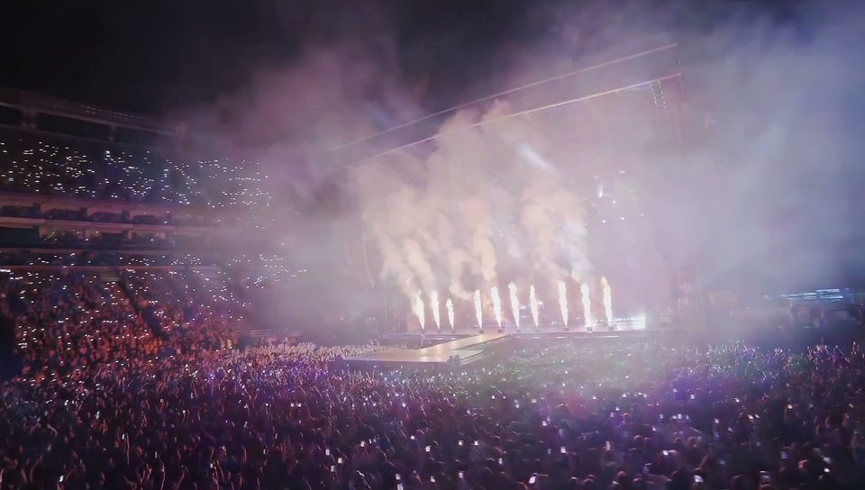 A stadium under the lights