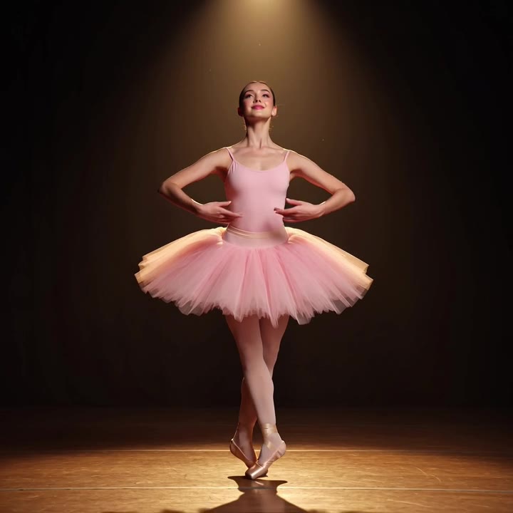 Ballet plié at centre stage