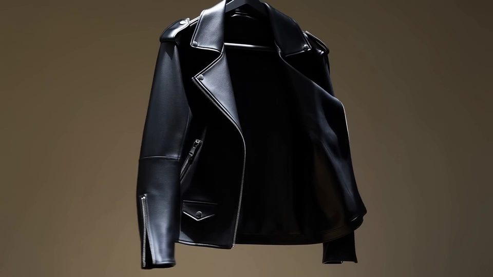 Biker jacket on the rail