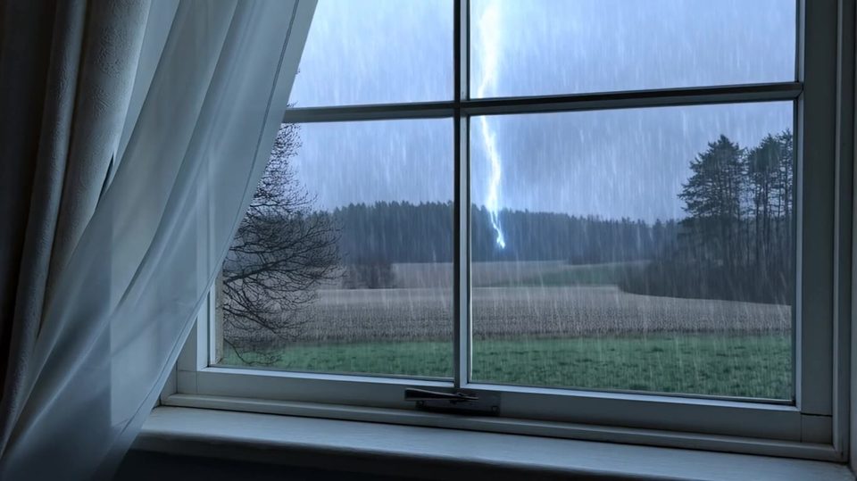 The storm on the glass