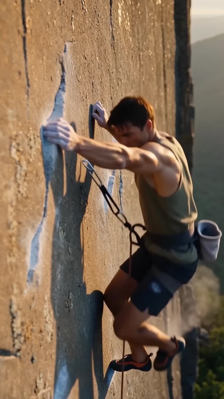 Climber at golden hour