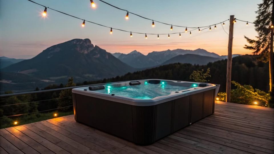 Hot tub at twilight