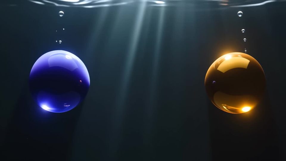 Ink bursts underwater