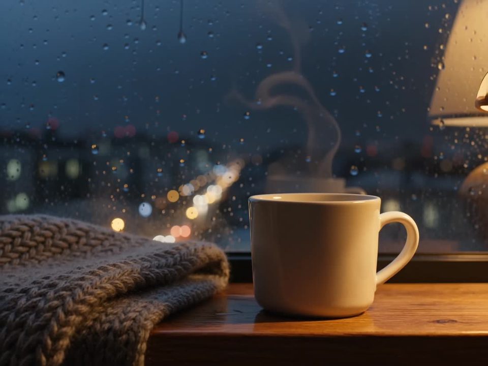 Coffee by the rain window