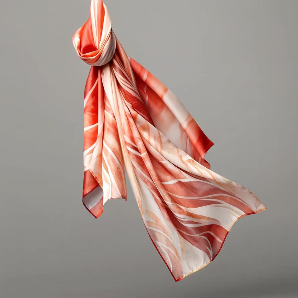 Silk scarf in the air
