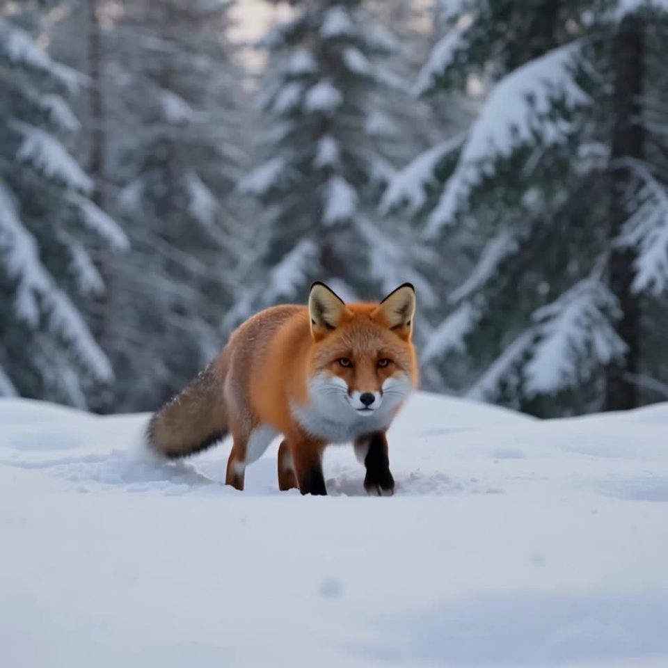 Fox in the snow