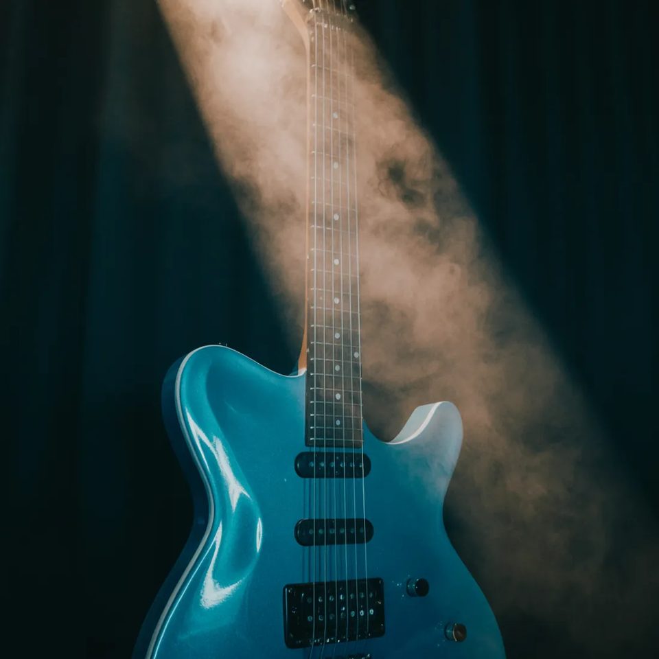 Guitar in stage light
