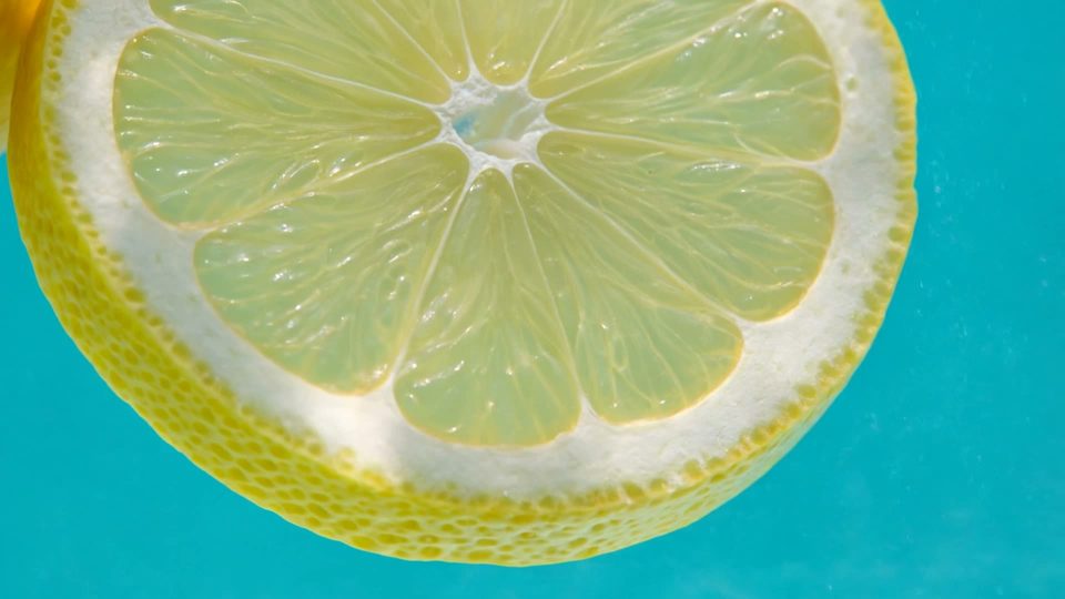 Lemon on turquoise