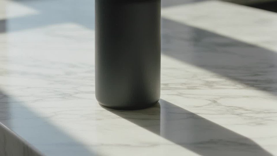 Coffee bottle, marble counter