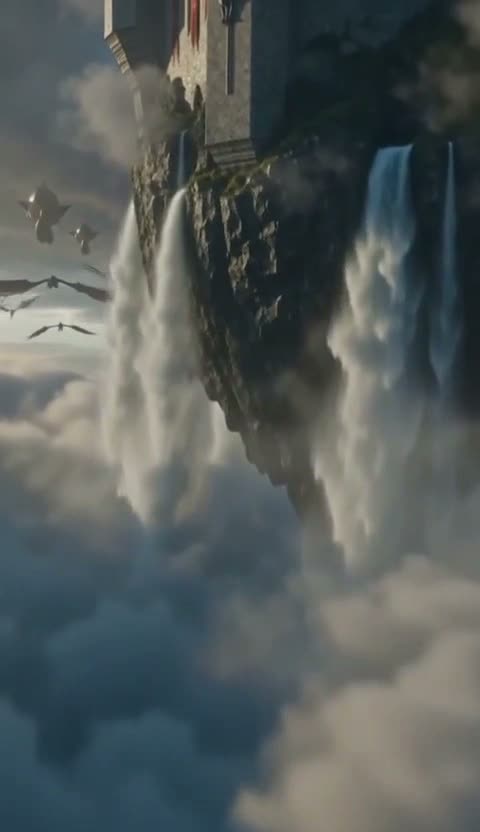Cliffs in cloud