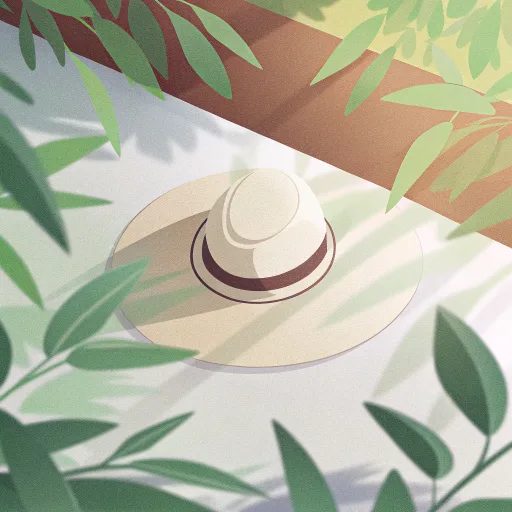 Long shadow · sun hat