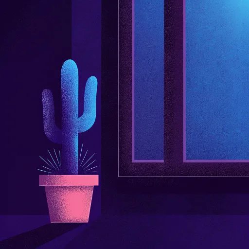Neon Calm · potted cactus