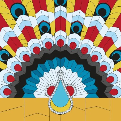 Mosaic · peacock fan