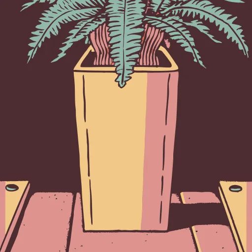 Bold stroke · potted fern