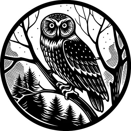 Linocut · owl