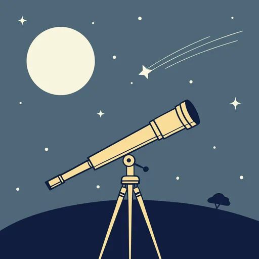 Telescope under the moon